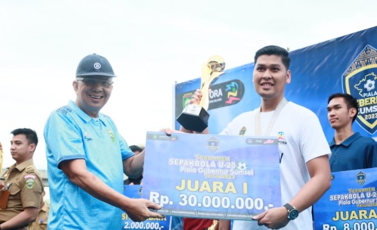 Wagub Mawardi Yahya Seara Resmi Tutup Turnamen Sepakbola U-20 Piala Gubernur Sumsel Tahun 2023