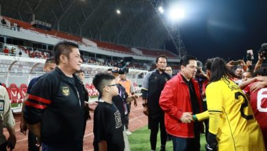 Gubernur Herman Deru Dampingi Erick Thohir Semangati Timnas Putri U-19 Indonesia di Jakabaring Palembang