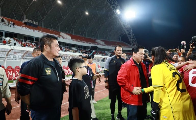 Gubernur Herman Deru Dampingi Erick Thohir Semangati Timnas Putri U-19 Indonesia di Jakabaring Palembang